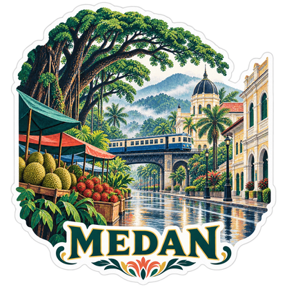 Medan Rain Trees Durian Train Vinyl Sticker Decal
