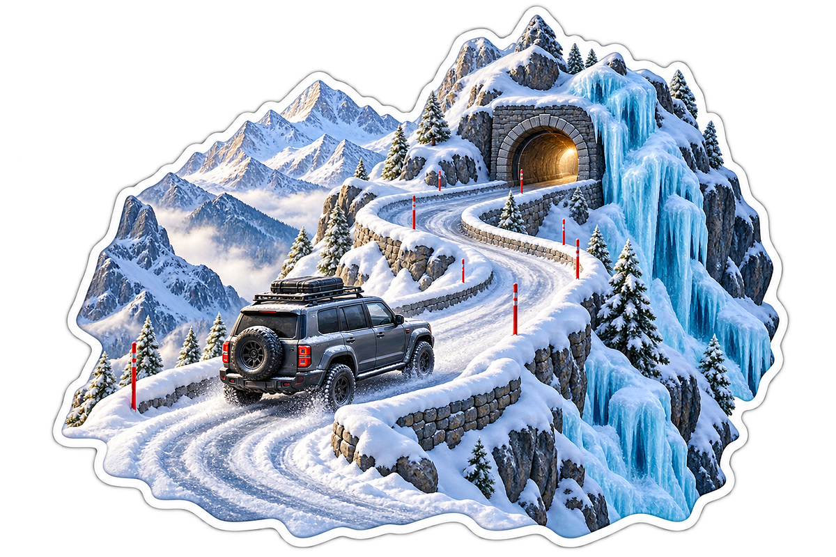 Alpine Ice Pass Slate Utility Vehicle Vinyl Sticker Decal