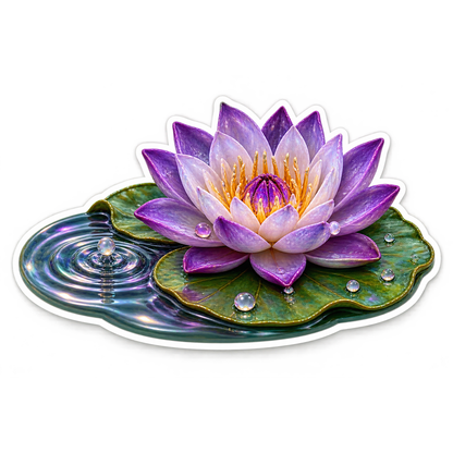Water Lily Amethyst Ripple Vinyl Sticker Decal