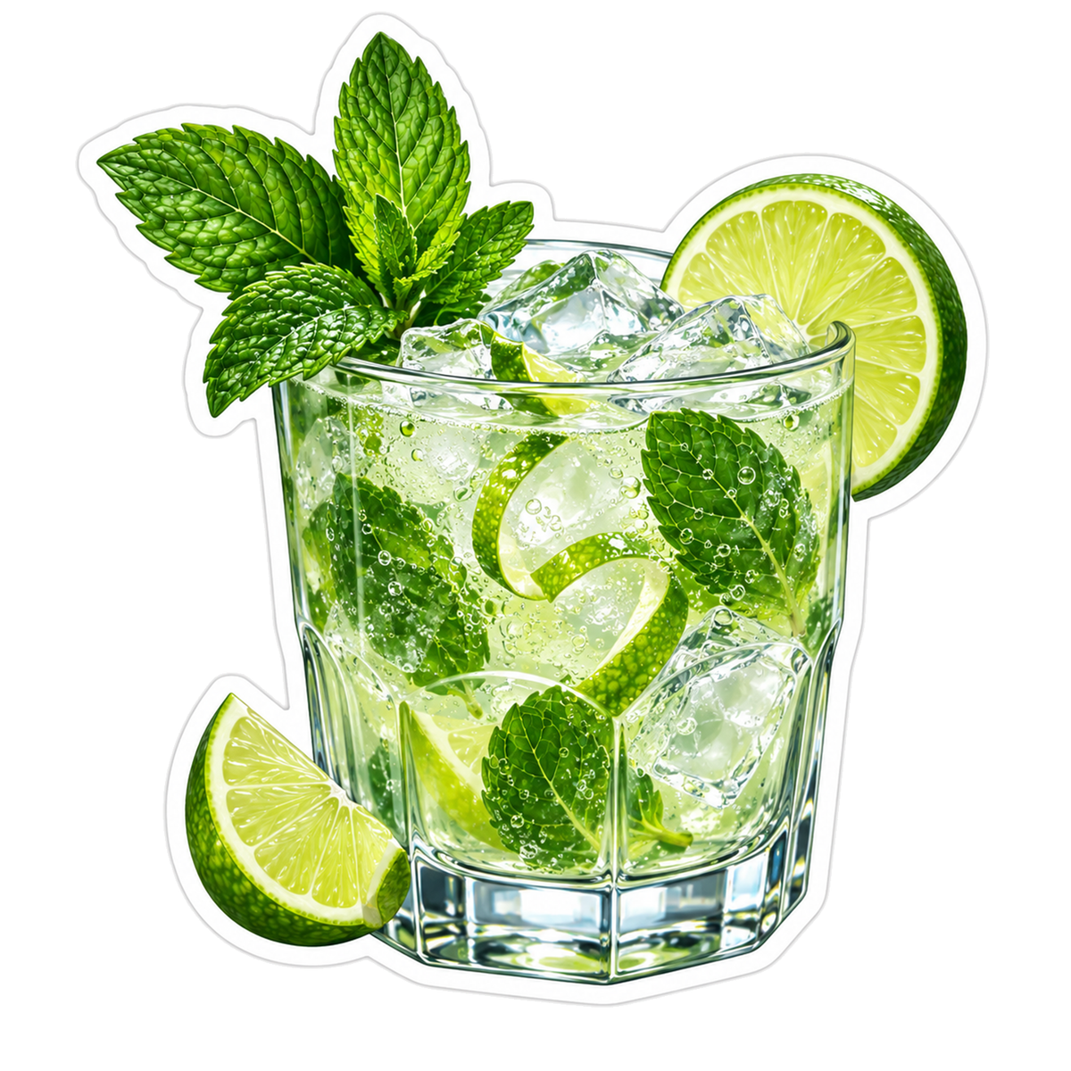 Mojito Tumbler Mint Lime Ice Vinyl Sticker Decal
