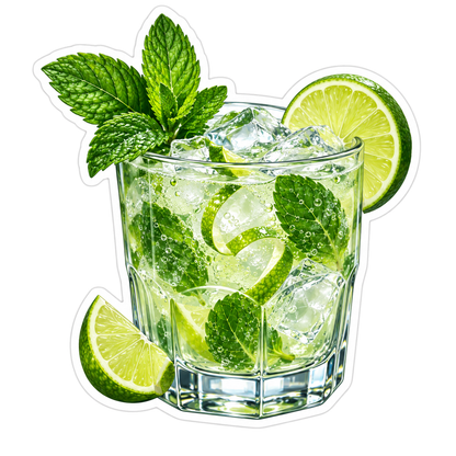 Mojito Tumbler Mint Lime Ice Vinyl Sticker Decal