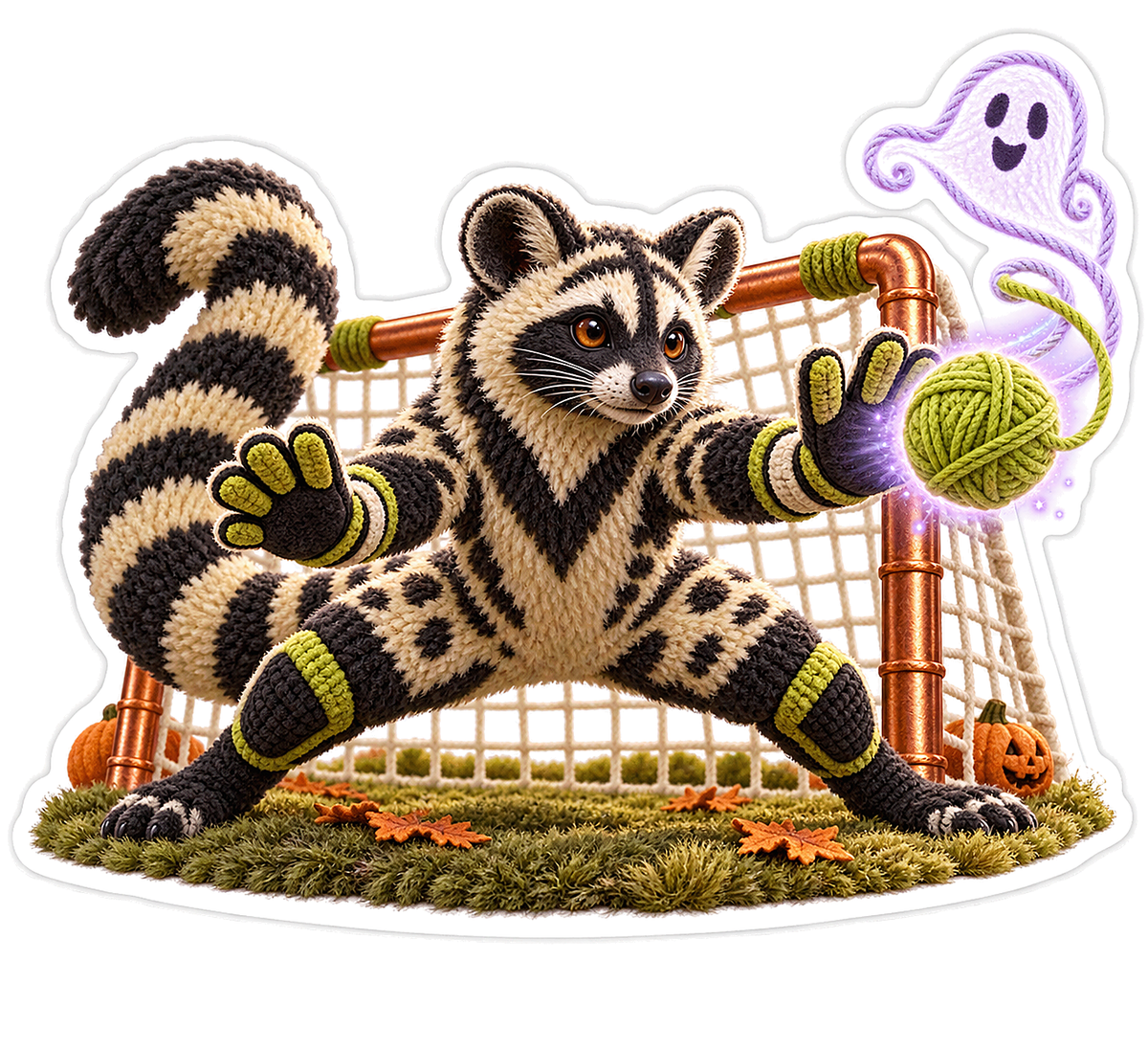 African Civet Spectral Yarn Ball Goalkeeper Vinyl Sticker Decal