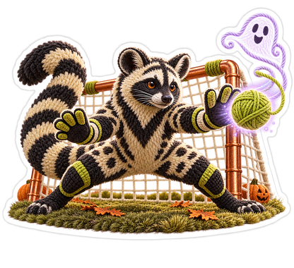 African Civet Spectral Yarn Ball Goalkeeper Vinyl Sticker Decal