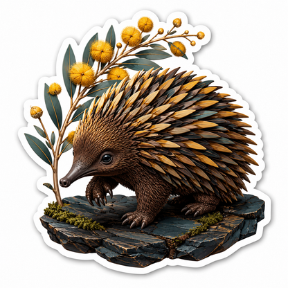 Short Beaked Echidna Wattle Crossing Vinyl Sticker Decal