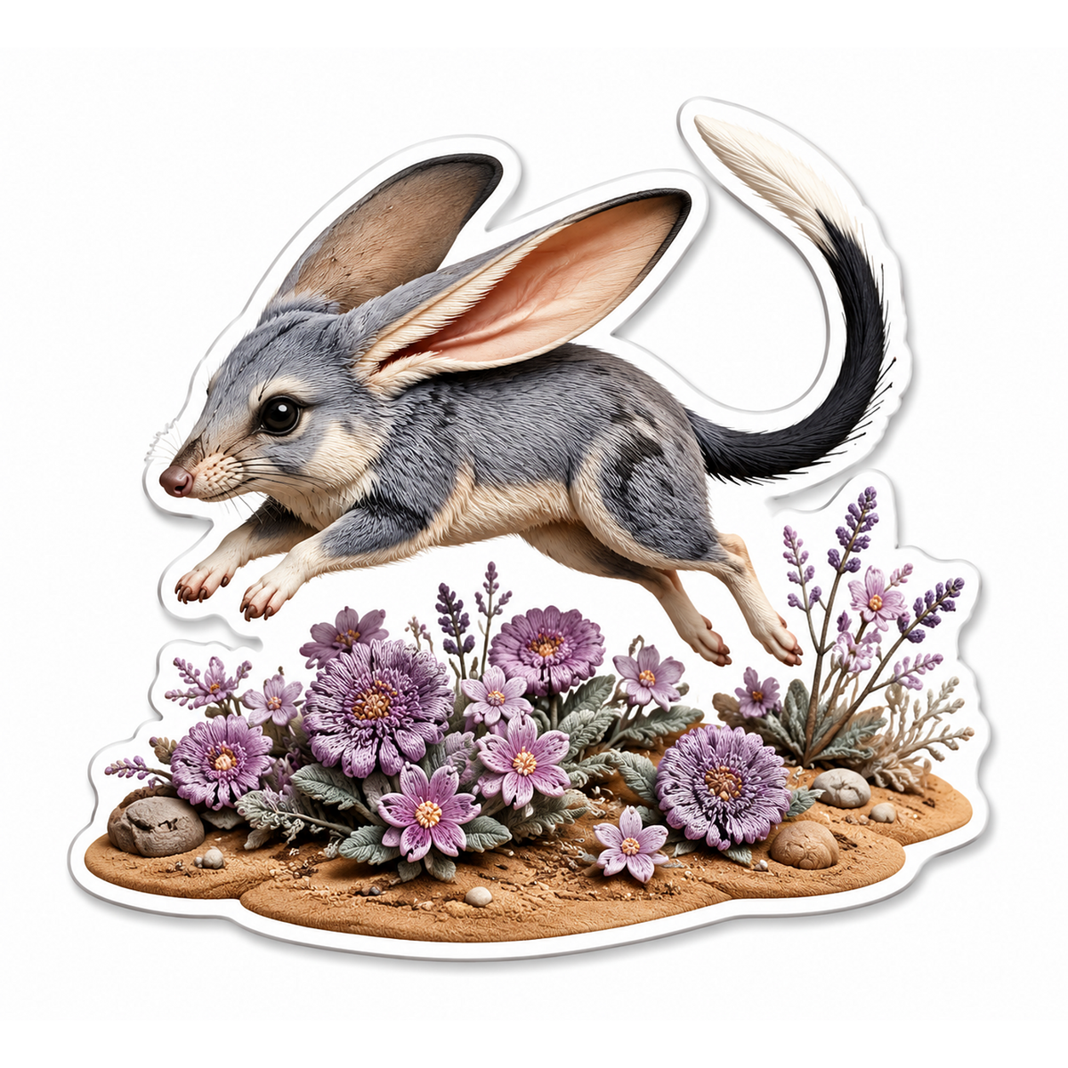 Greater Bilby Desert Bloom Hop Vinyl Sticker Decal