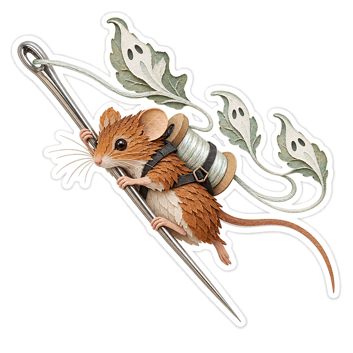 Cut Harvest Mouse Needle Zipline Bobbin Courier Vinyl Sticker Decal
