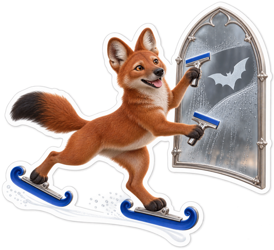 Porcelain Dhole Haunted Window Squeegee Skater Vinyl Sticker Decal