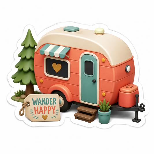 Wander Happy Vinyl Sticker Decal