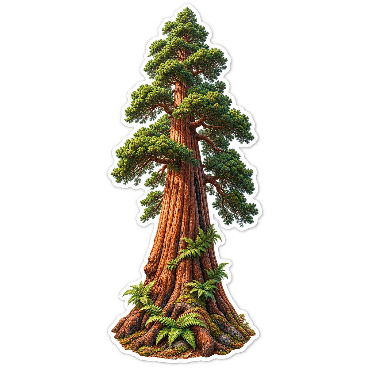 Giant Sequoia Fern Column Vinyl Sticker Decal
