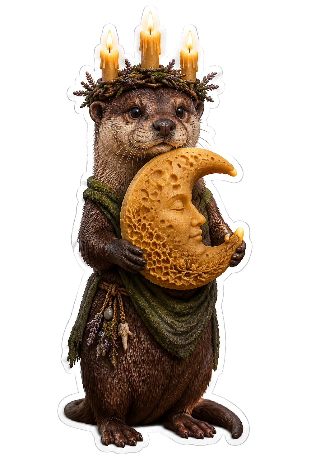 Candle Crown Otter Keeper Vinyl Sticker Decal