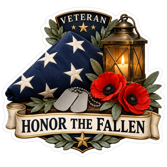 Honor The Fallen Veteran Vinyl Sticker Decal