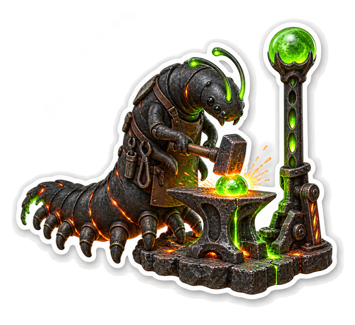 Iron Velvet Worm Spectral Arcade Lever Smith Vinyl Sticker Decal