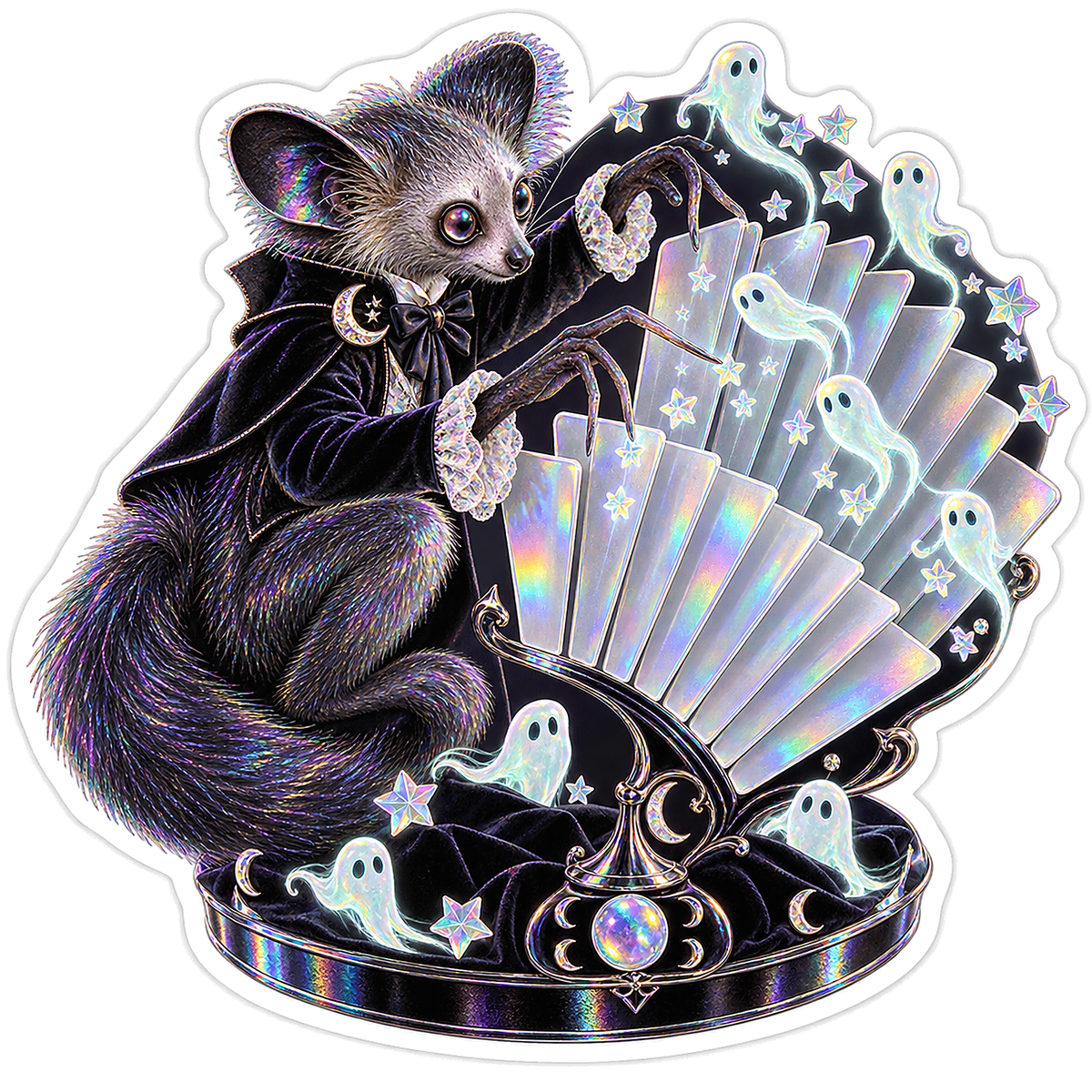 Iridescent Aye Aye Spectral Index Card Orchestra Vinyl Sticker Decal