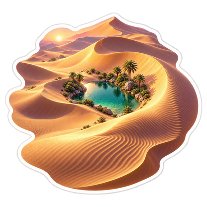 Golden Dune Emerald Oasis Spiral Vinyl Sticker Decal