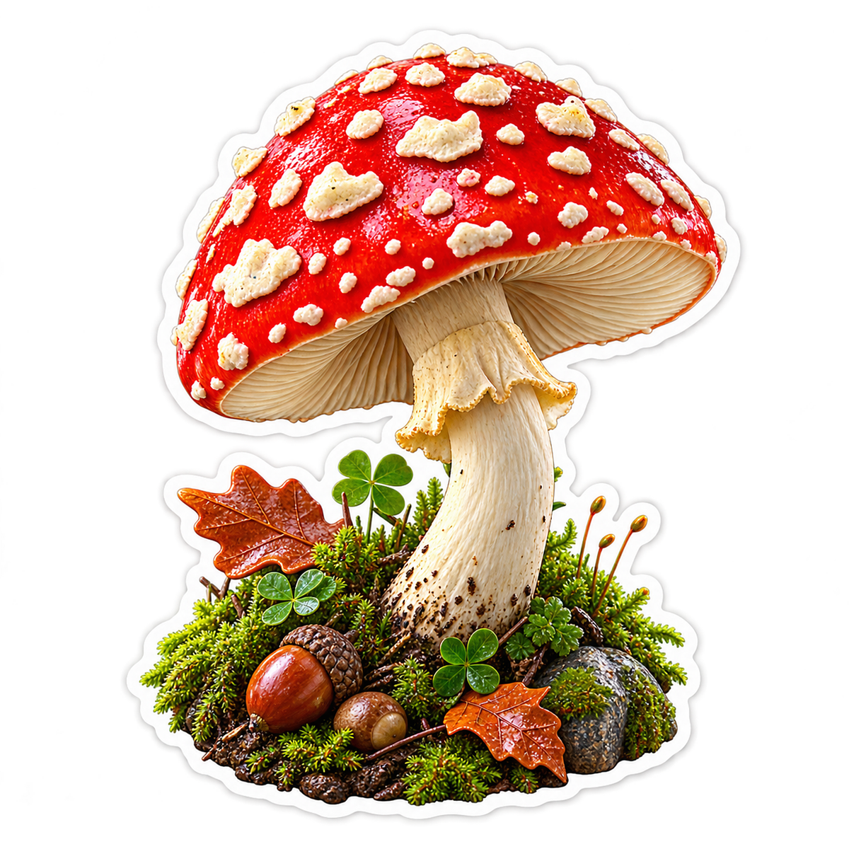 Amanita Ruby Forest Cap Vinyl Sticker Decal