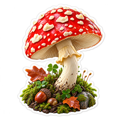 Amanita Ruby Forest Cap Vinyl Sticker Decal