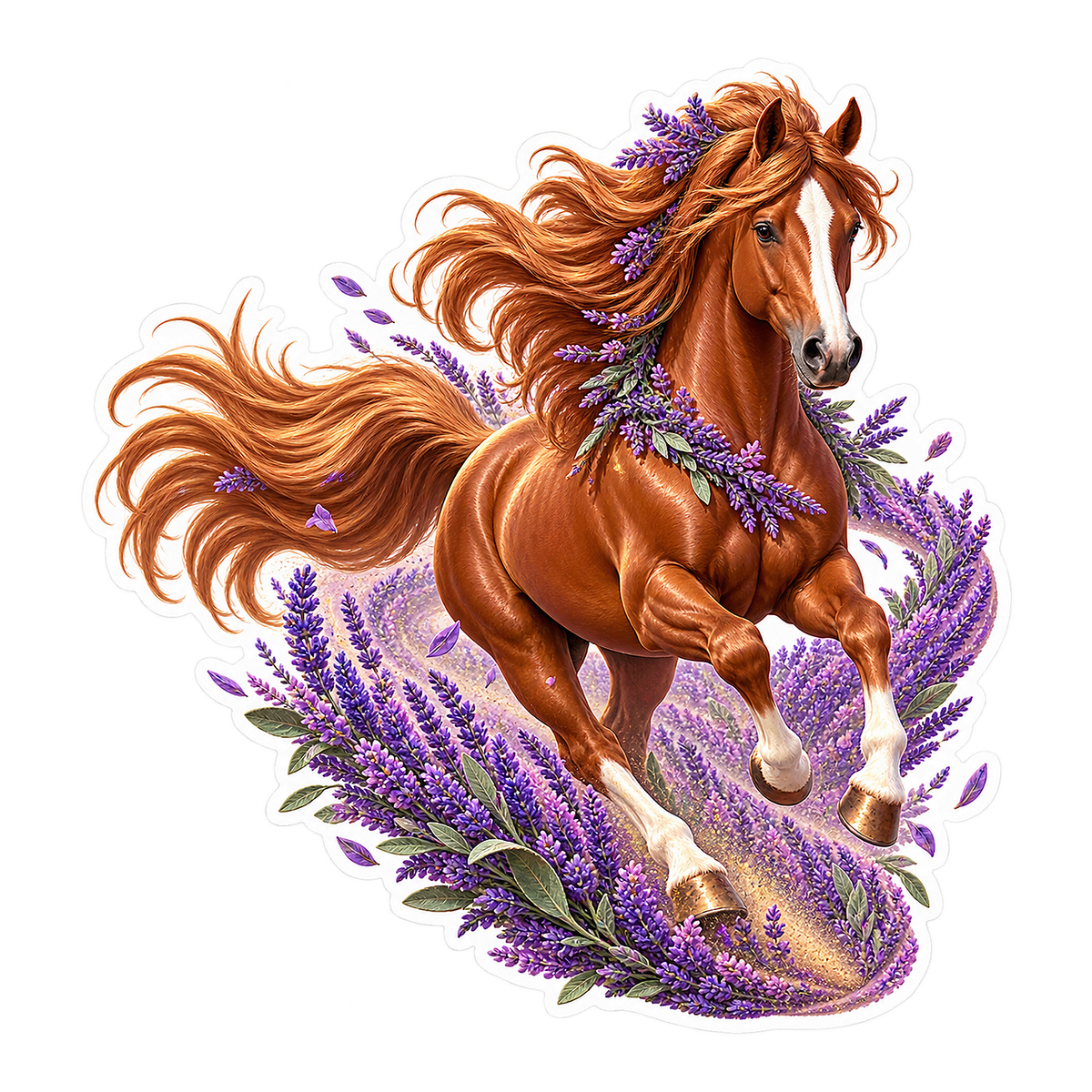 Horse Lavender Gallop Vinyl Sticker Decal