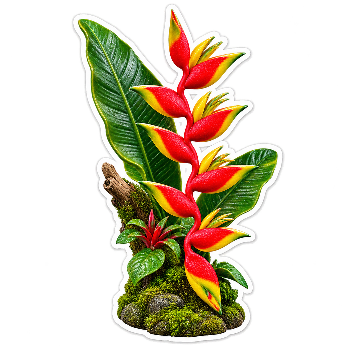 Heliconia Scarlet Staircase Vinyl Sticker Decal