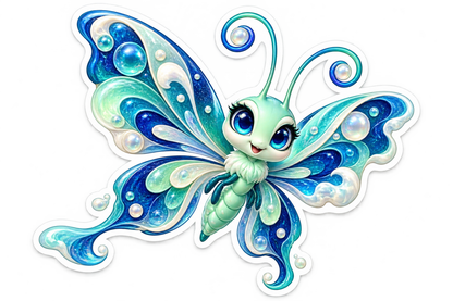 Ocean Pearl Butterfly Vinyl Sticker Decal