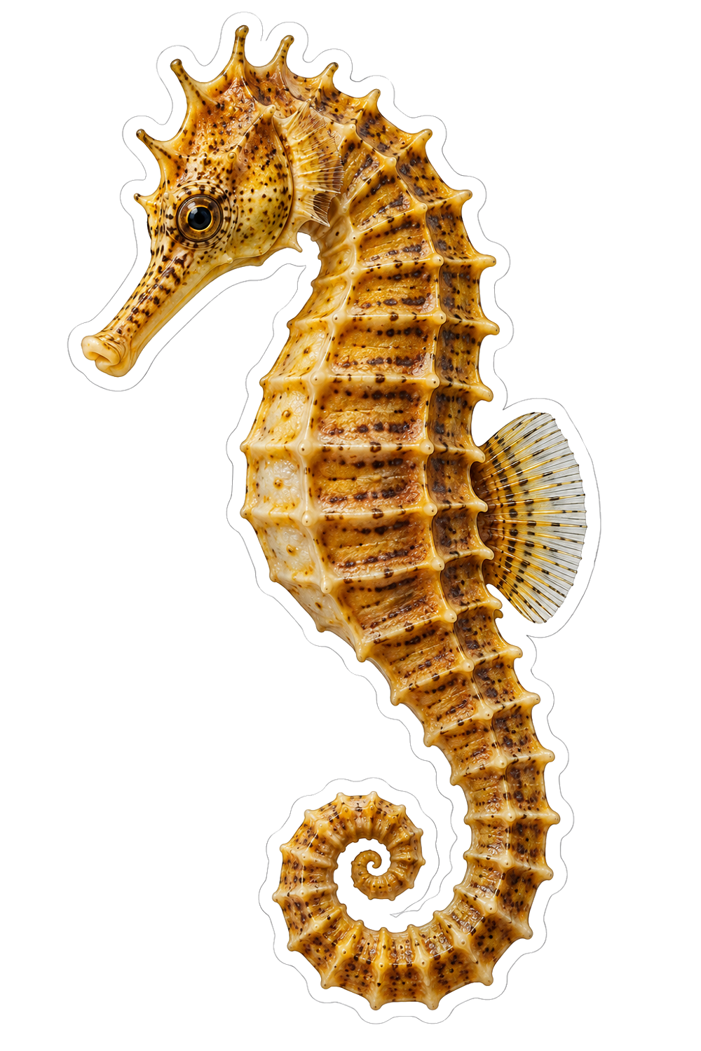 Lined Seahorse Vinyl Sticker Decal