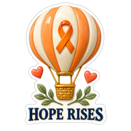 Hope Rises Orange Ivory Vinyl Sticker Decal