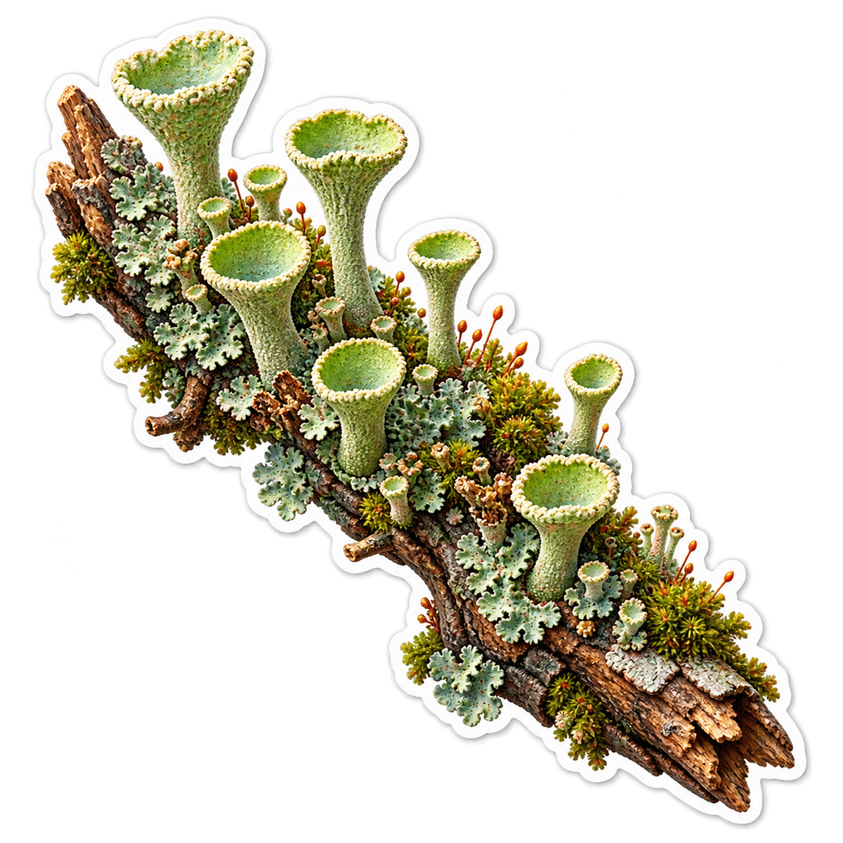 Pixie Cup Lichen Oak Goblets Vinyl Sticker Decal