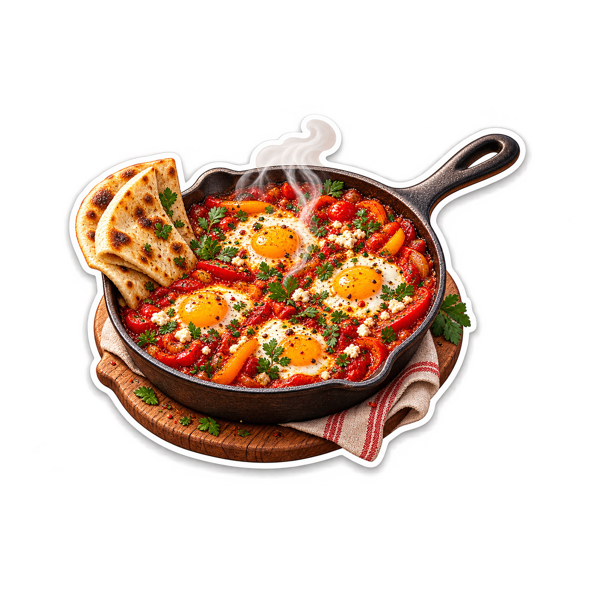 Shakshuka Terracotta Skillet Vinyl Sticker Decal