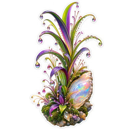 Rainbow Plant Opal Fountain Vinyl Sticker Decal