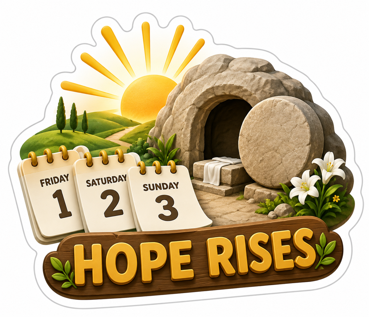 Hope Rises Cream Gold Vinyl Sticker Decal