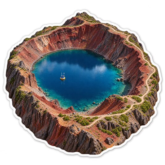 Volcanic Crater Lake Solar Buoy Vinyl Sticker Decal
