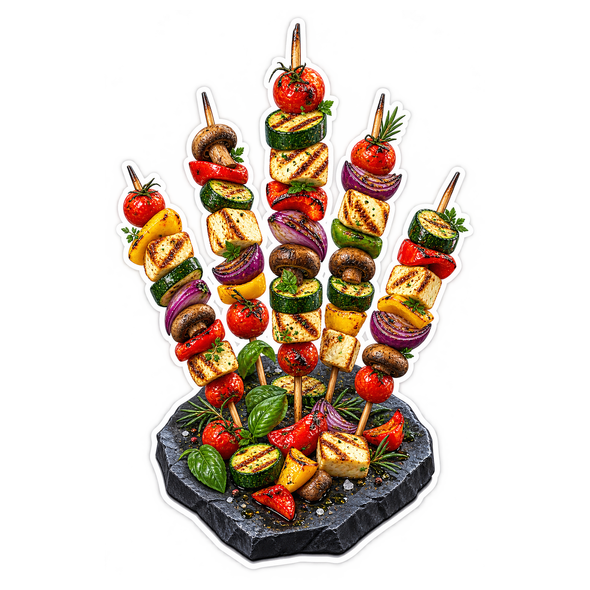 Vegetable Skewer Slate Fan Vinyl Sticker Decal