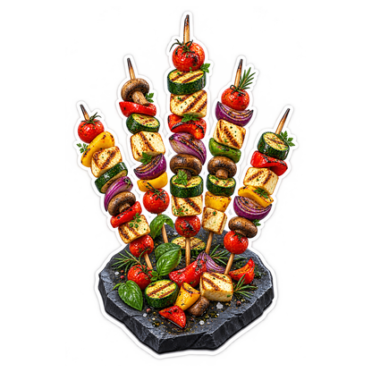 Vegetable Skewer Slate Fan Vinyl Sticker Decal