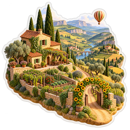 Sunflower Valley Stone Farmhouse Balloon Vinyl Sticker Decal