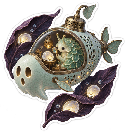 Leaf Sheep Ghost Tea Infuser Bathyscaphe Botanist Vinyl Sticker Decal