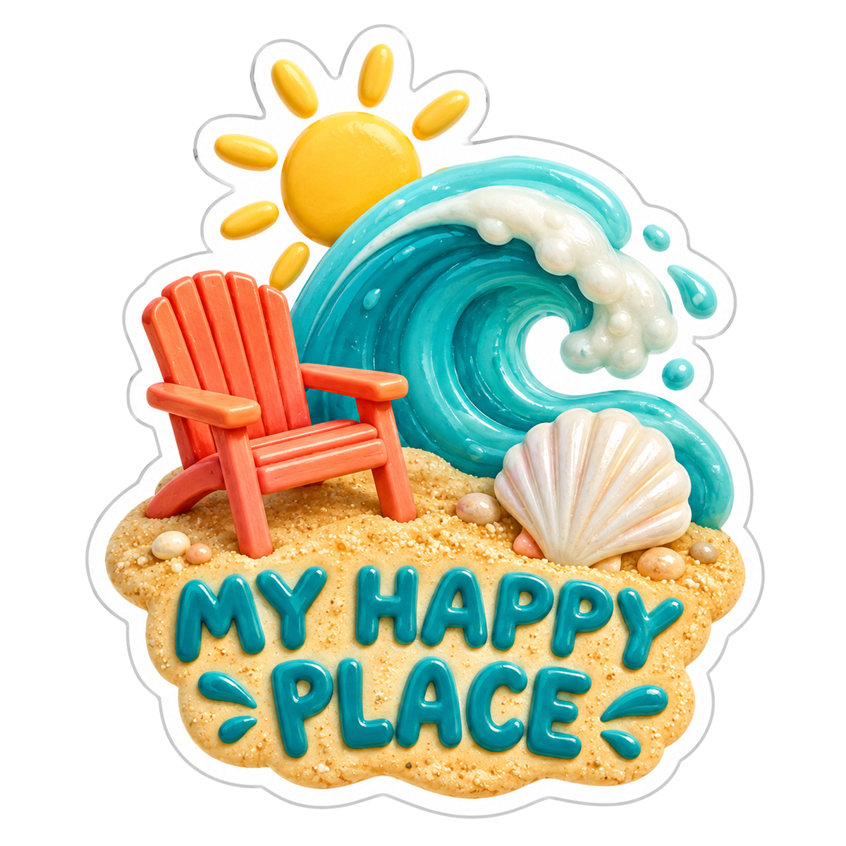 My Happy Place Vinyl Sticker Decal