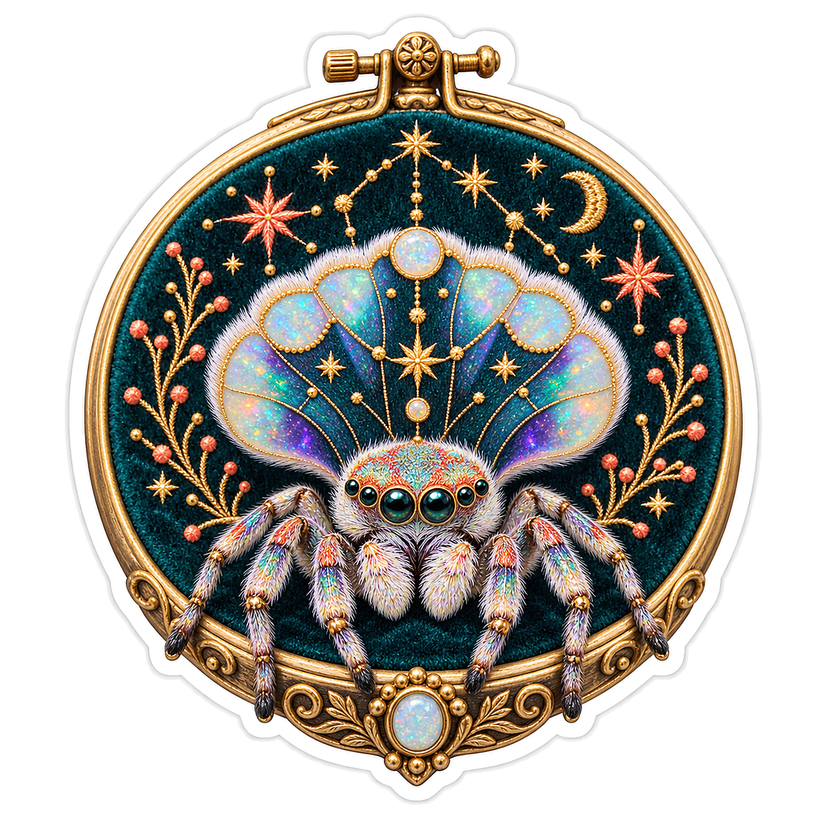 Peacock Spider Constellation Embroidery Keeper Vinyl Sticker Decal