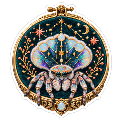 Peacock Spider Constellation Embroidery Keeper Vinyl Sticker Decal