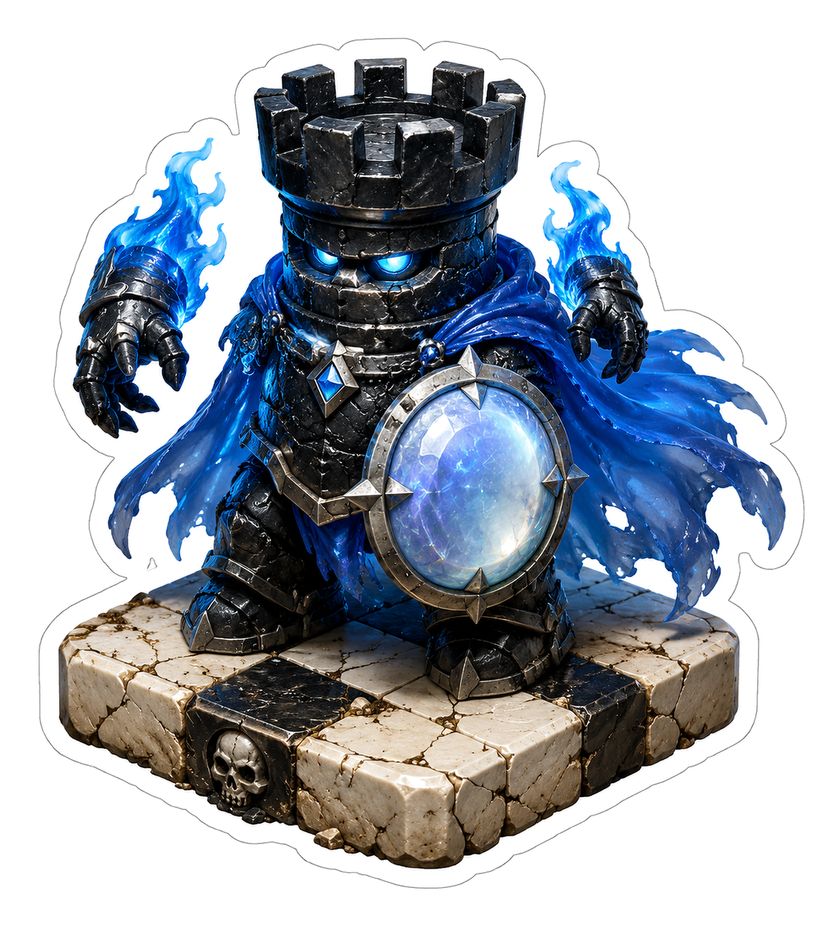 Obsidian Chess Rook Guardian Vinyl Sticker Decal