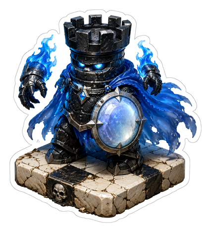 Obsidian Chess Rook Guardian Vinyl Sticker Decal