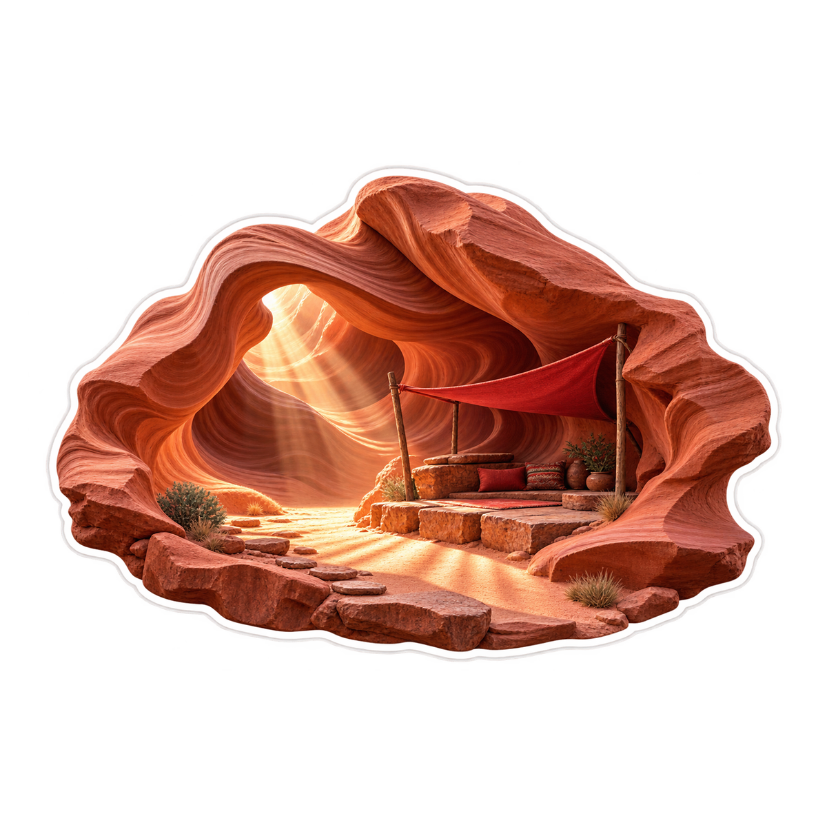 Sandstone Ribbon Cavern Red Canopy Vinyl Sticker Decal