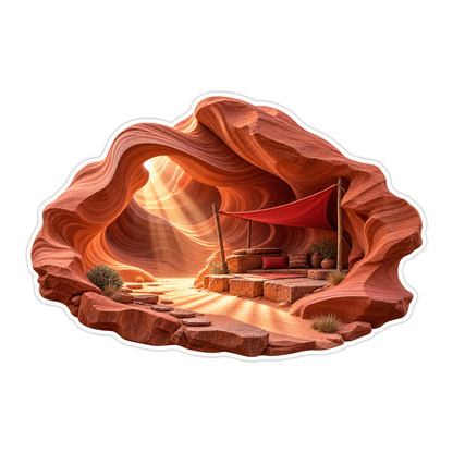 Sandstone Ribbon Cavern Red Canopy Vinyl Sticker Decal