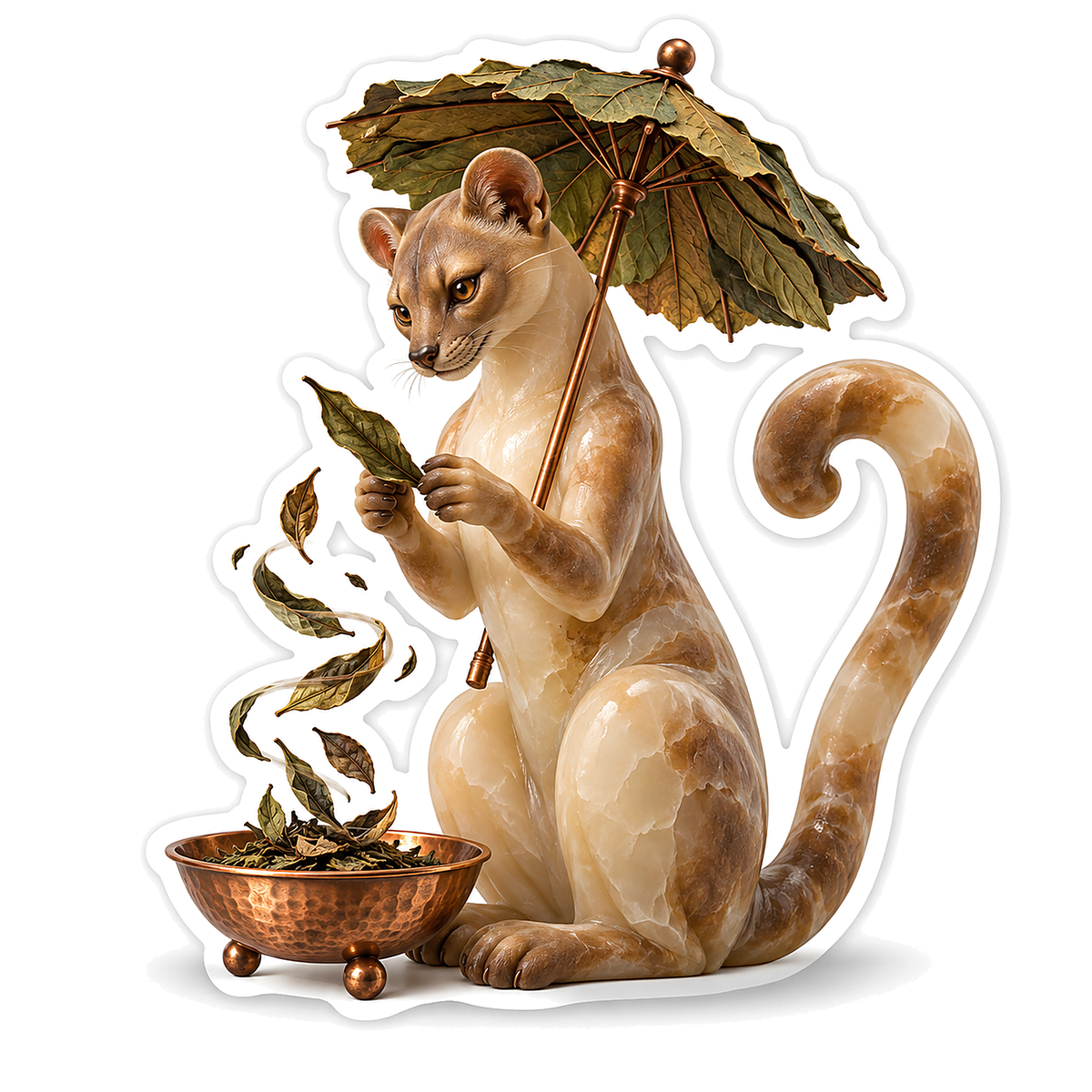 Alabaster Fossa Tea Leaf Parasol Oracle Vinyl Sticker Decal