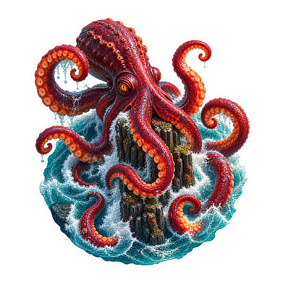 Kraken Basalt Foam Spiral Vinyl Sticker Decal