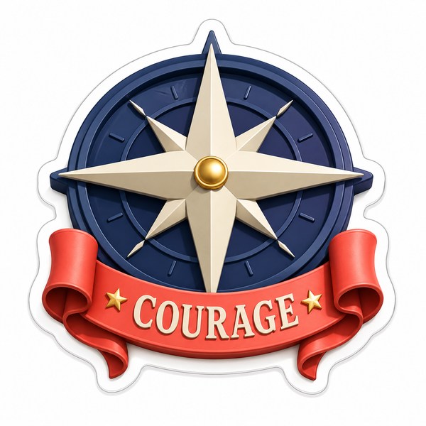 Navy Compass Rose Vinyl Sticker Decal
