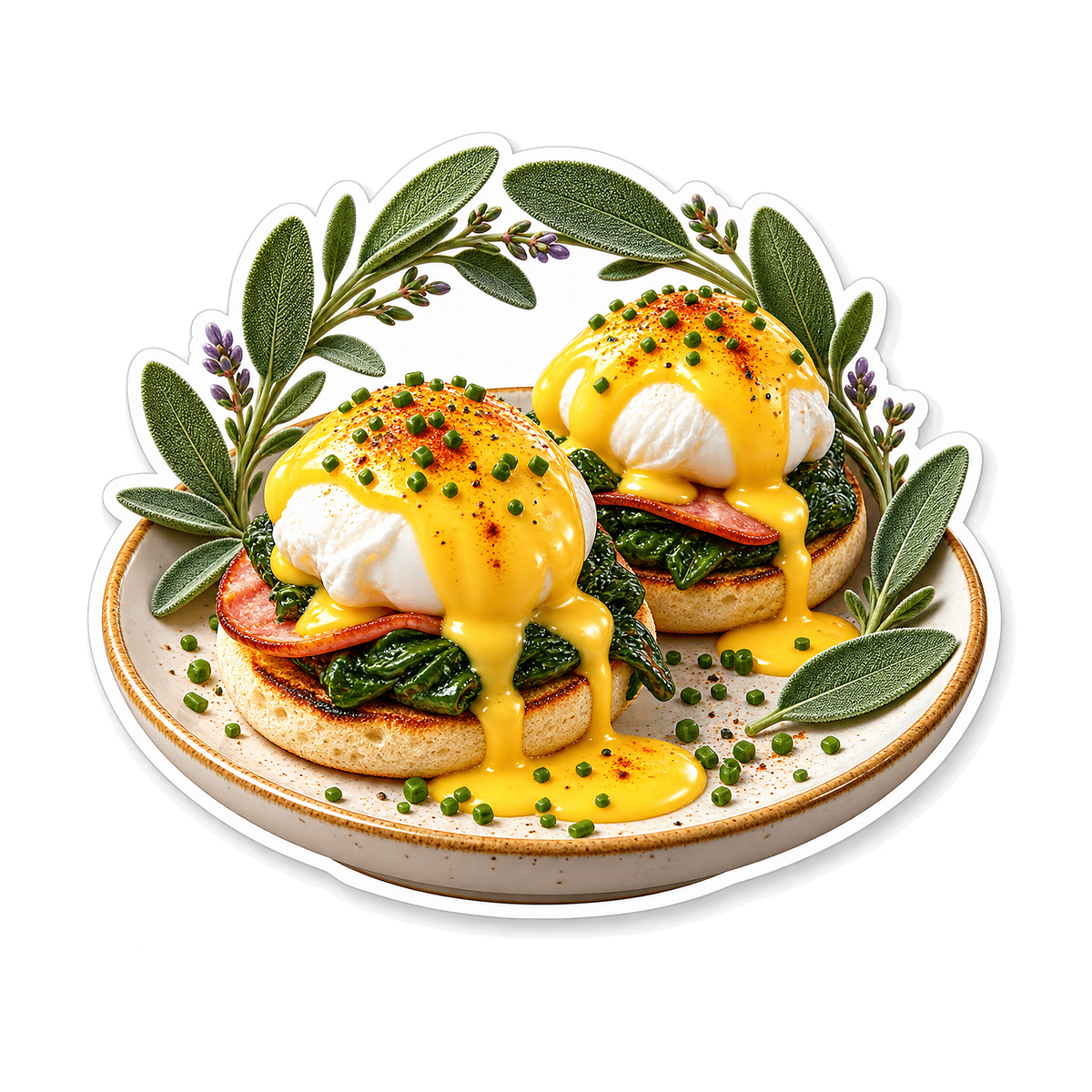 Eggs Benedict Sage Arch Vinyl Sticker Decal