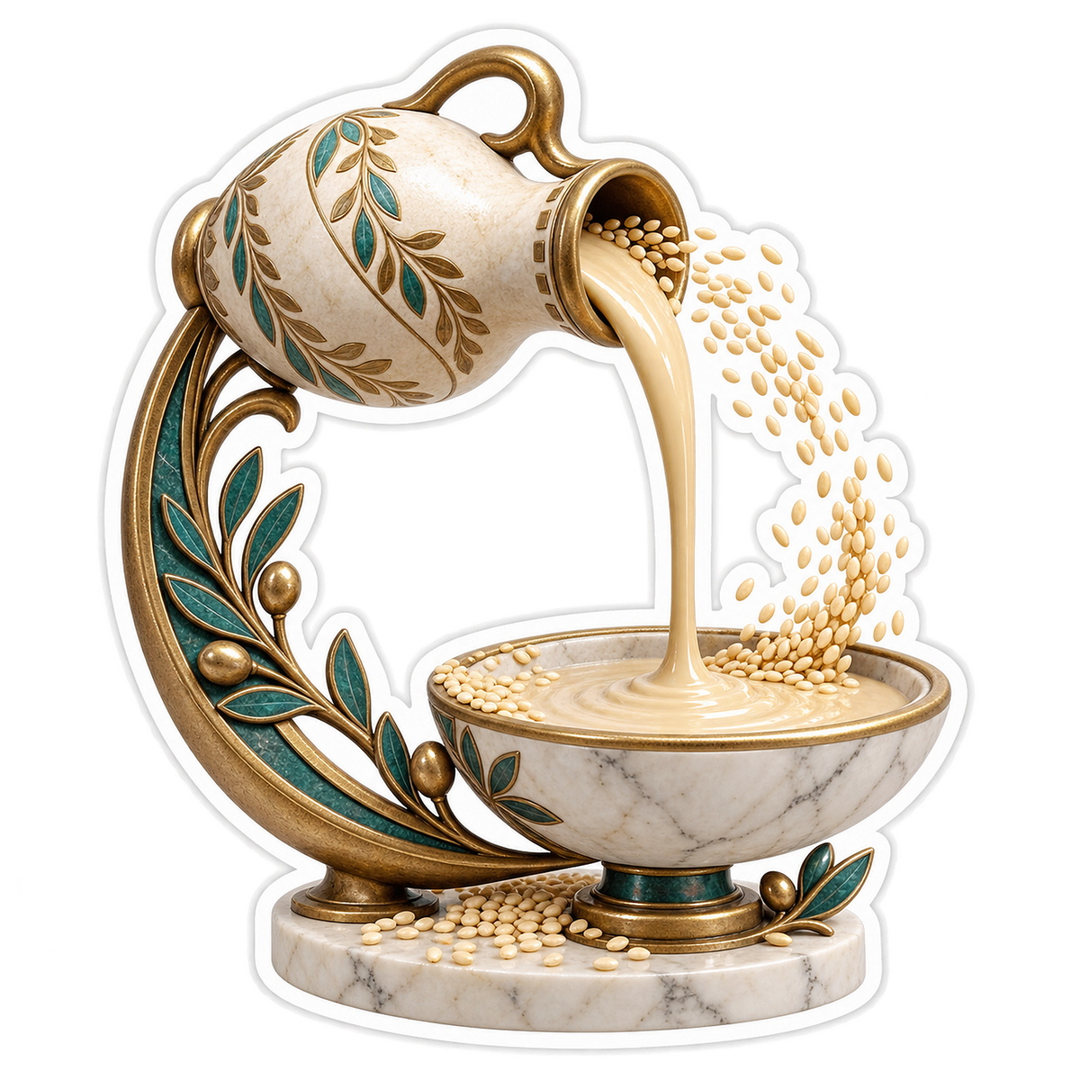 Tahini Ivory Amphora Fountain Vinyl Sticker Decal