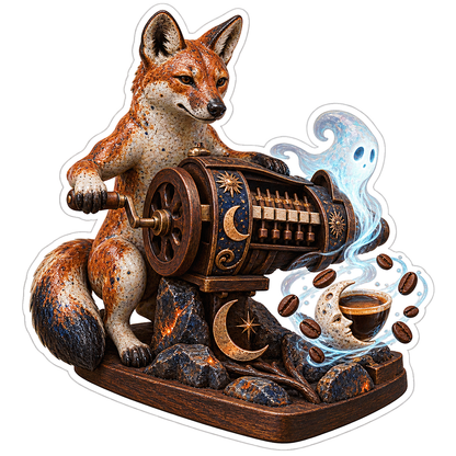 Speckled Raku Dhole Spectral Espresso Hurdy Gurdy Vinyl Sticker Decal