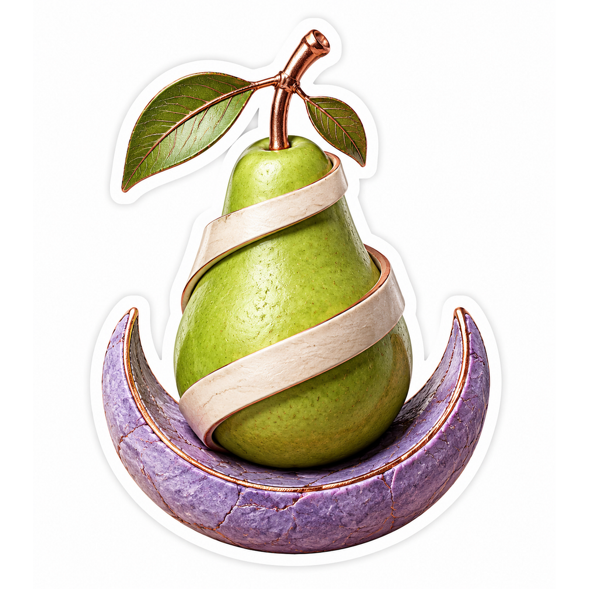 Pear Alabaster Spiral Vinyl Sticker Decal