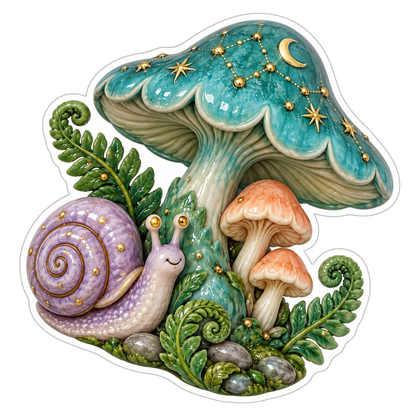 Large Turquoise Mushroom Vinyl Sticker Decal