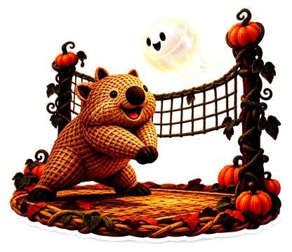 Woven Rattan Wombat Ghost Volleyball Coach Vinyl Sticker Decal